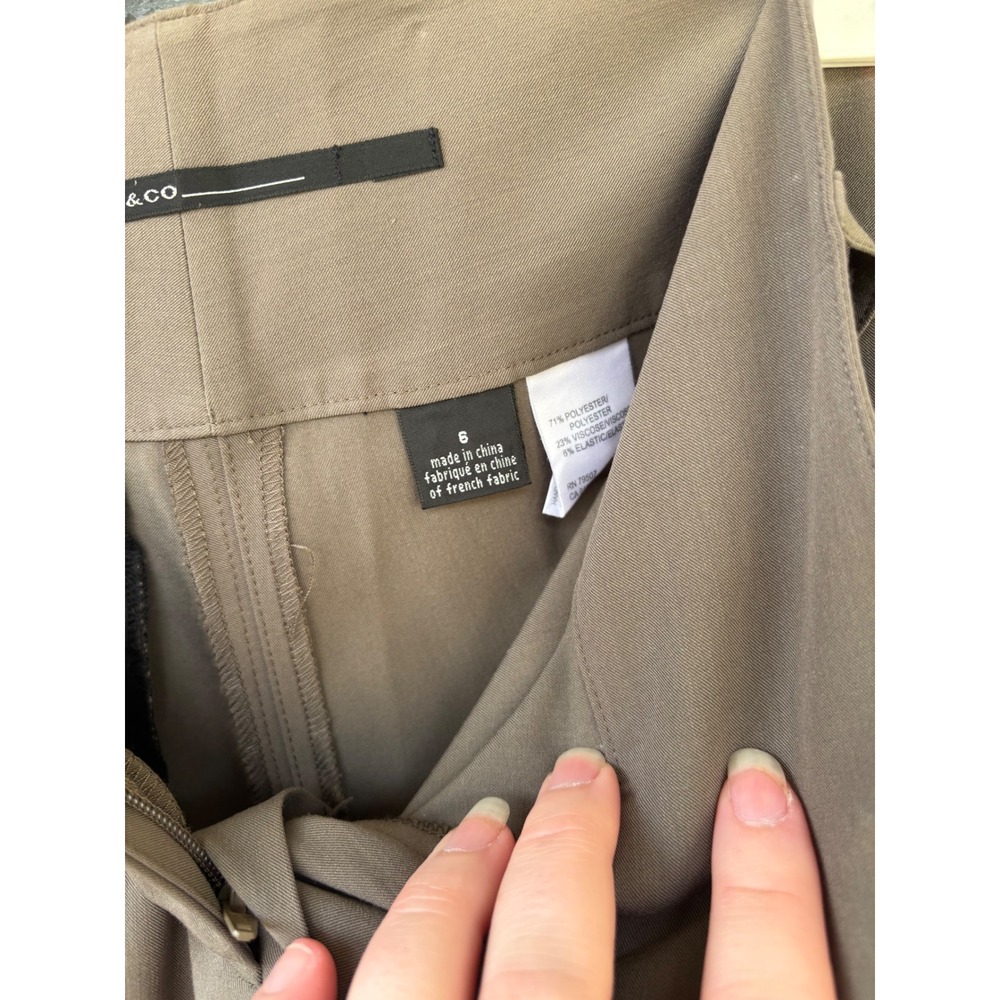 Isda & Co Taupe Brown Tailored Trousers Size 6 French Fabric Wide Waistband - Picture 5 of 8